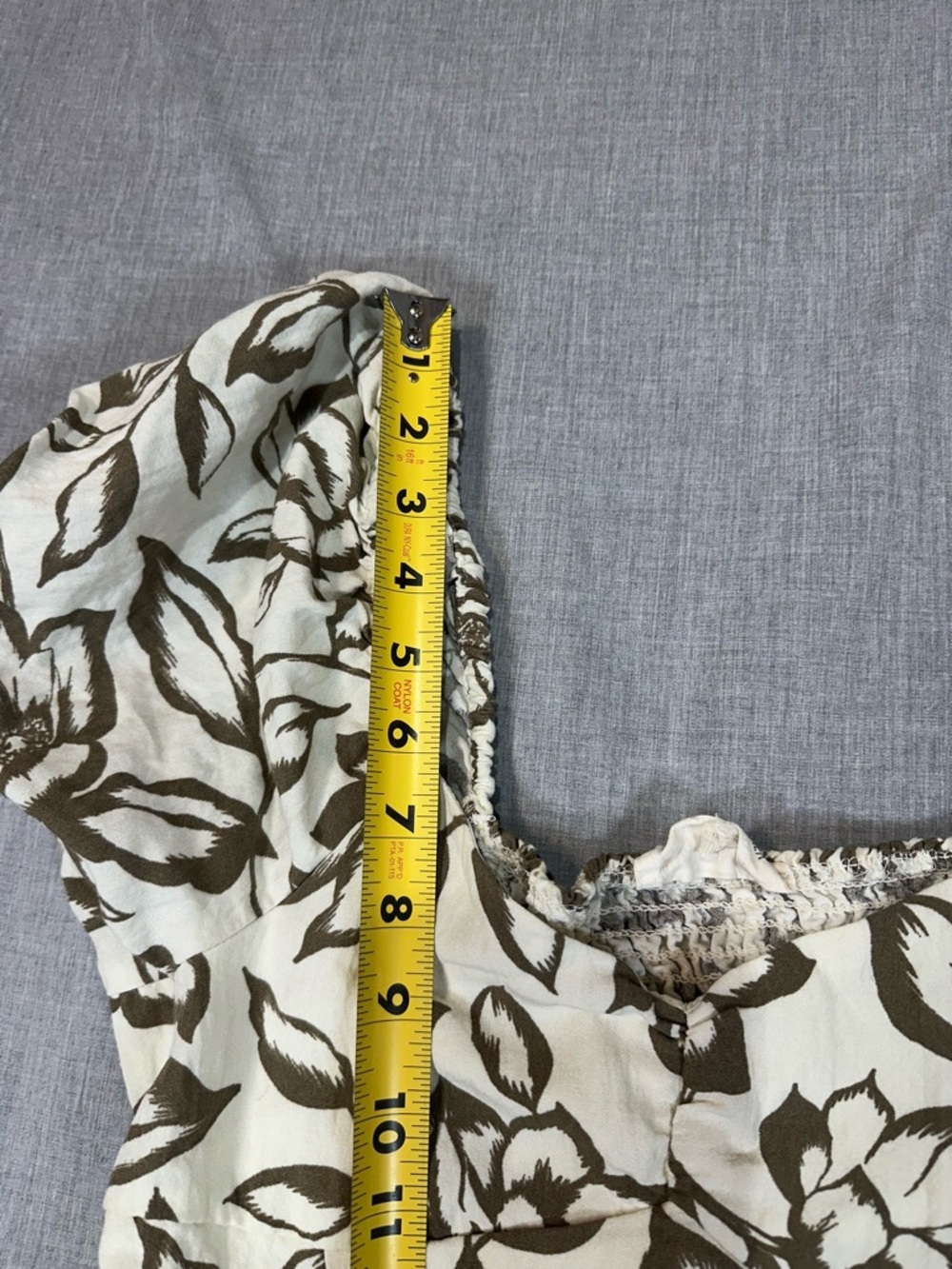 Sweet Wanderer White Midi Dress with Brown Floral Print - Picture 9 of 11